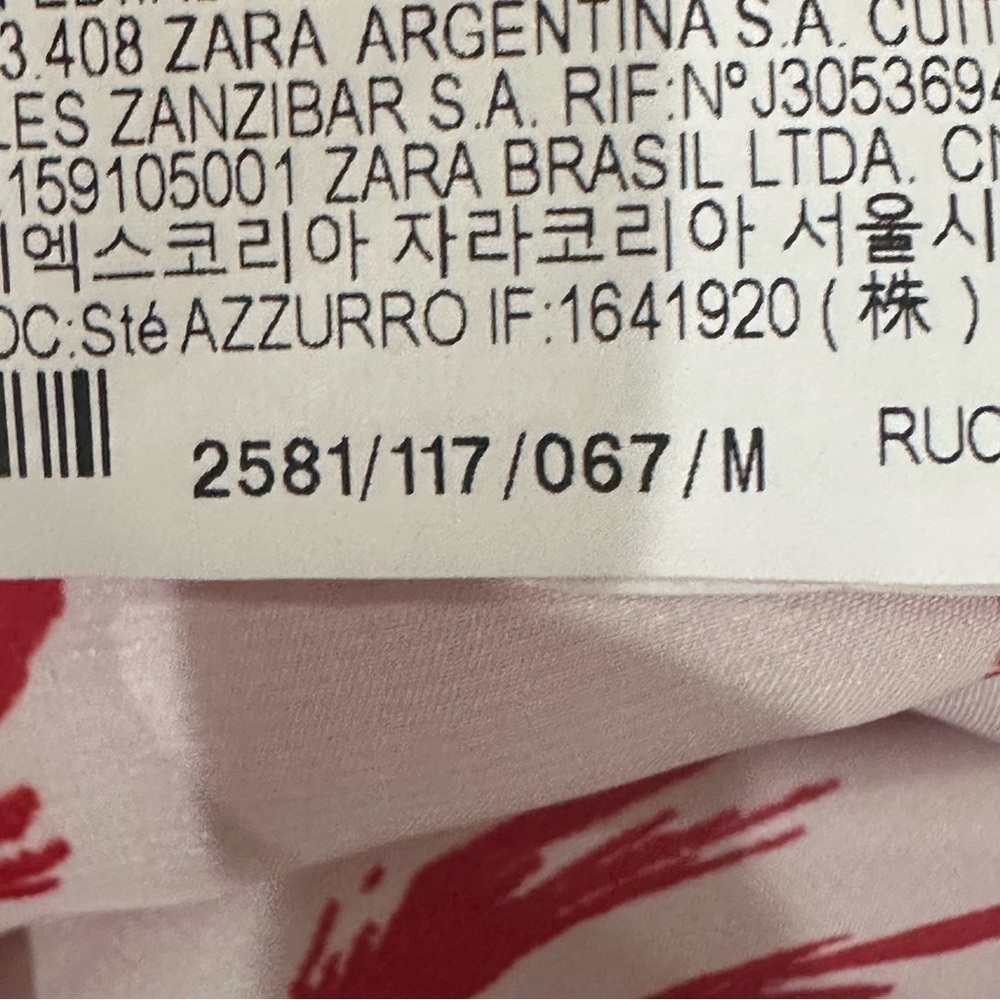 Zara Red Satin Floral Long Sleeve Dress - Picture 7 of 9